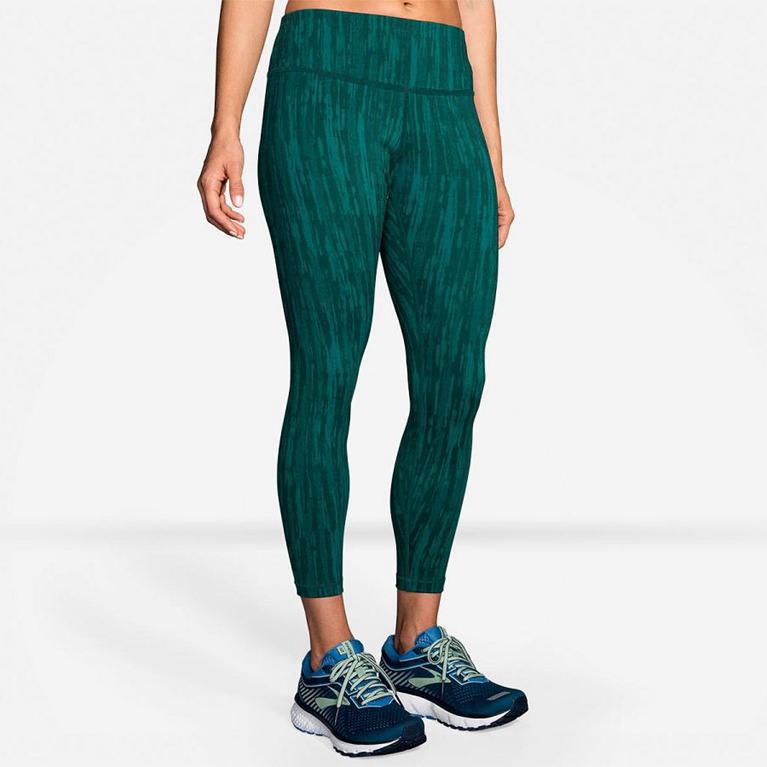 Brooks Formation Running Leggings - Women's - Green (08937-BVKP)